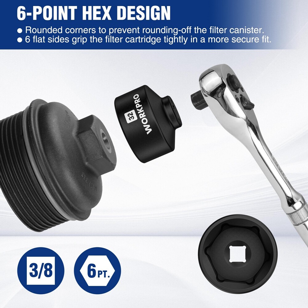 NEW 32mm Oil Filter Socket Wrench Oil Filter Removal Tool Oil Filter Change Tool