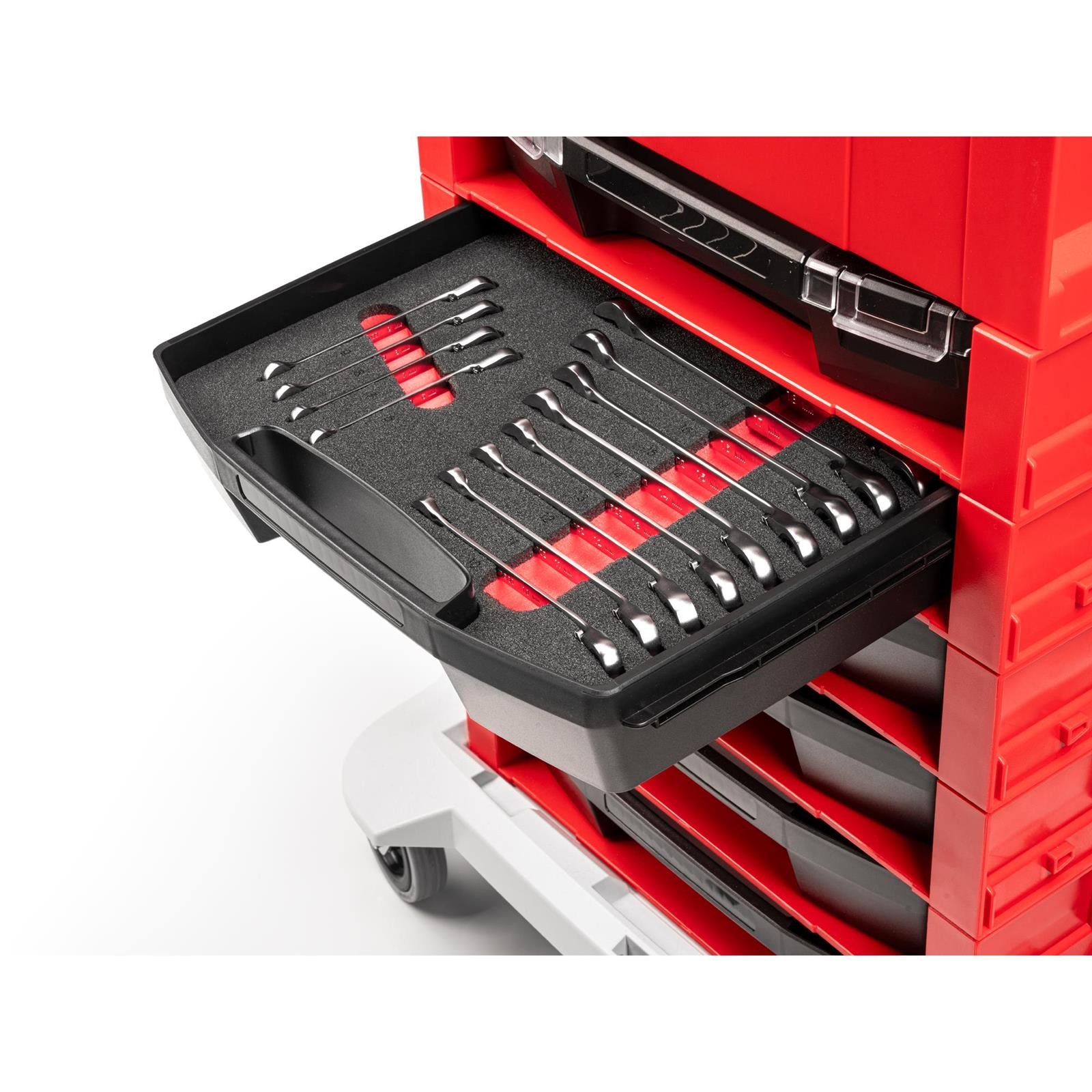 Tekton OLB94204 Ratcheting Comb. Wrench Set w/ Rack (6-19 mm)