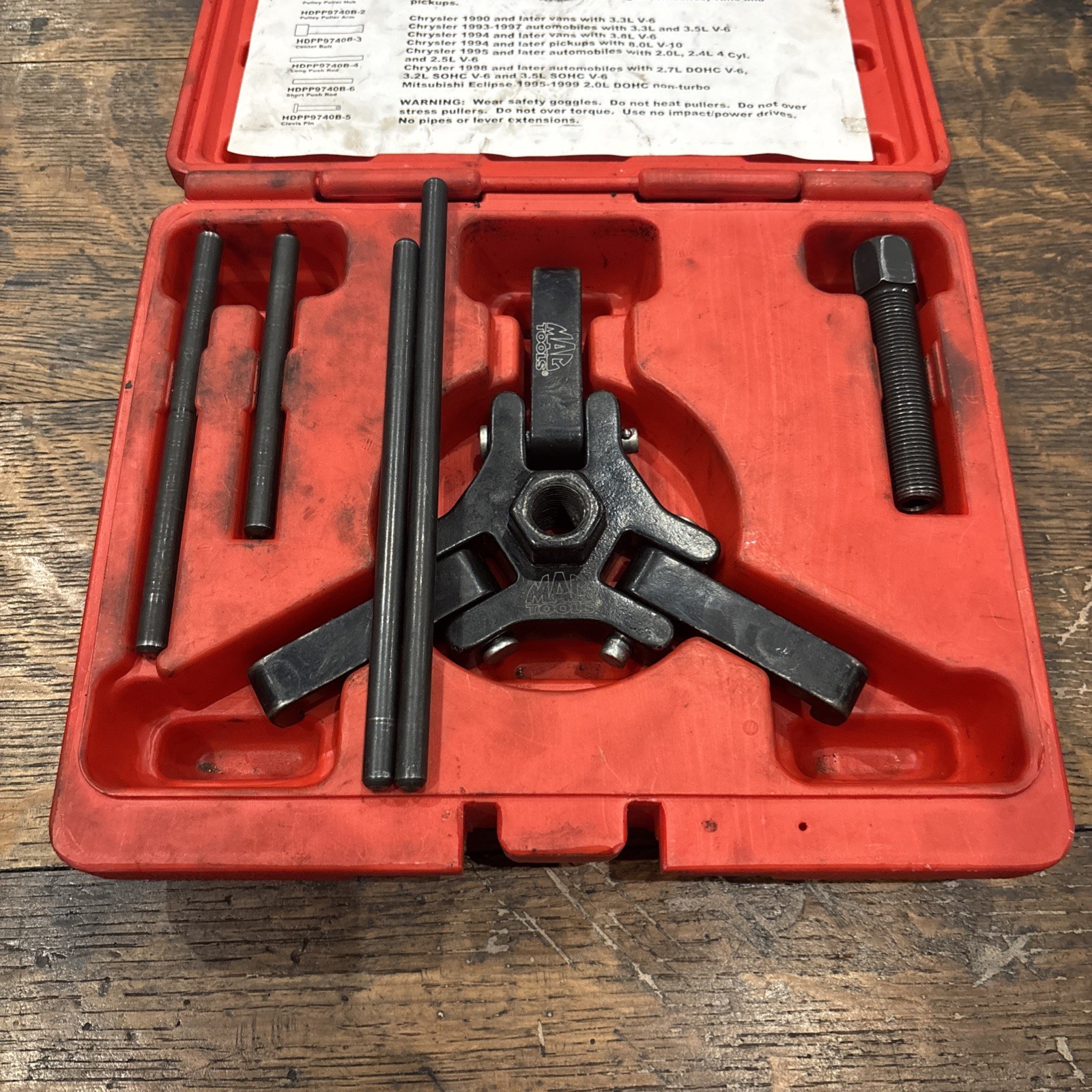 MAC TOOLS #HDPP9740B «Harmonic Puller Pulley» W/4 Push Rods