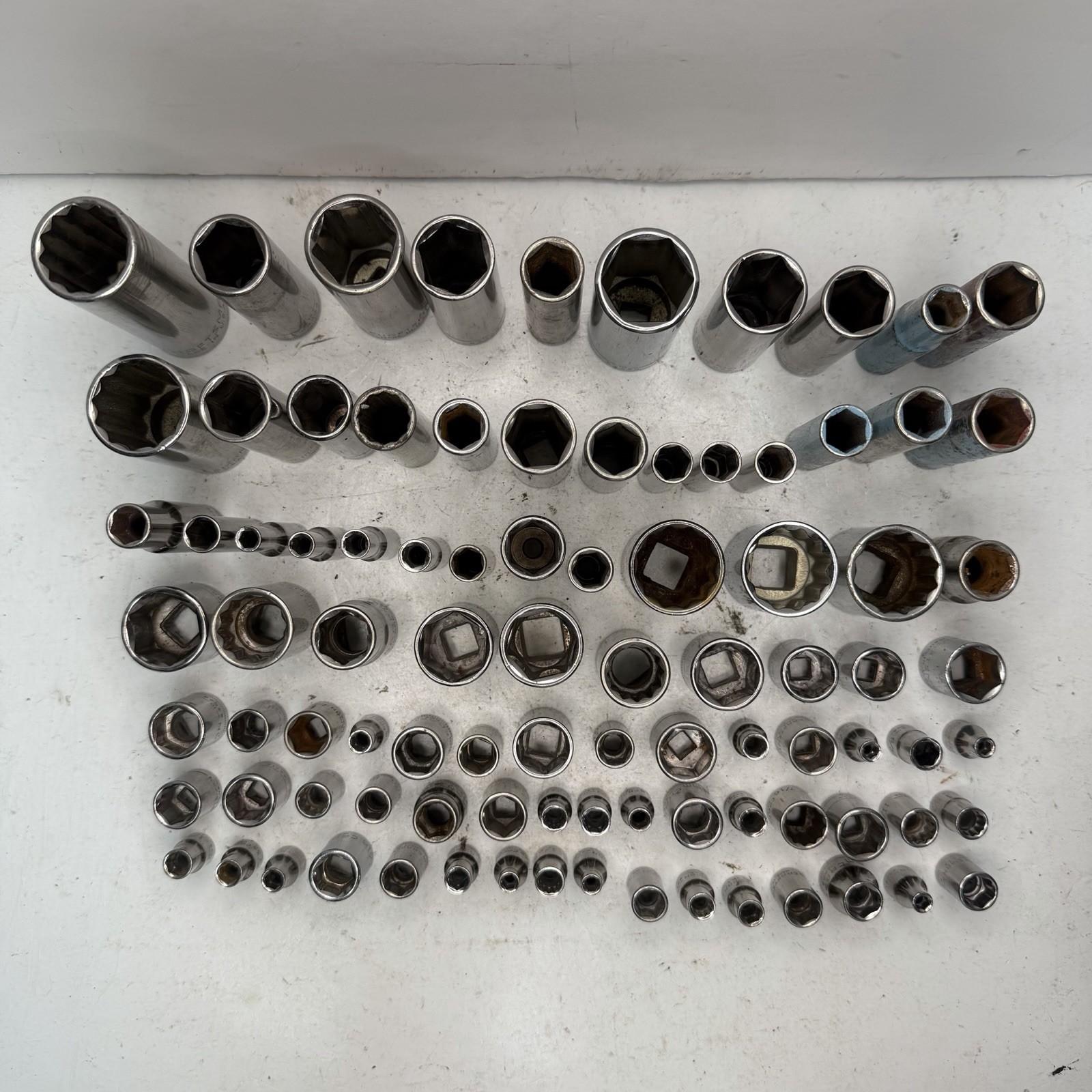91pc Craftsman Socket Lot 1/4″ 3/8″ 1/2″ Drive SAE Metric Deep Inverted G1