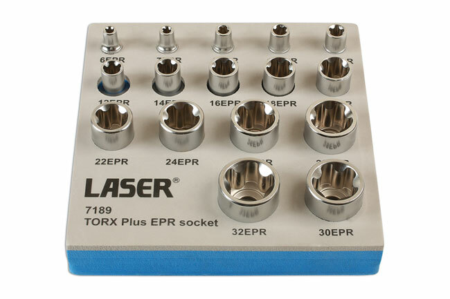 Laser 7189 16 Piece Torx Plus Socket Set 1/4»D 3/8»D 1/2»D