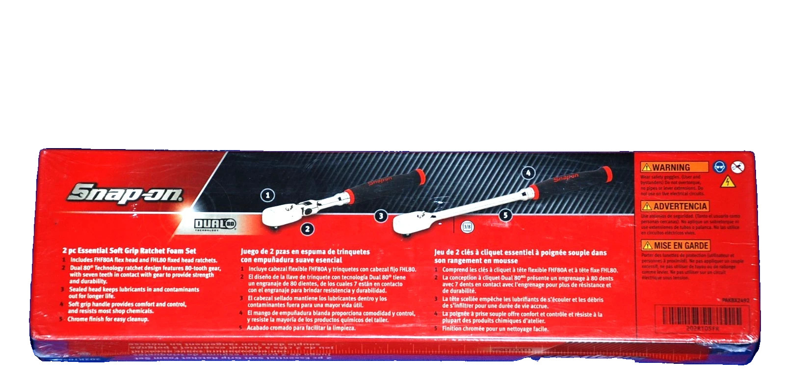 Snap-on Tools RED 2pc Soft Grip Ratchet Foam Set 202RT05FR FHL80 FHF80A USA NEW