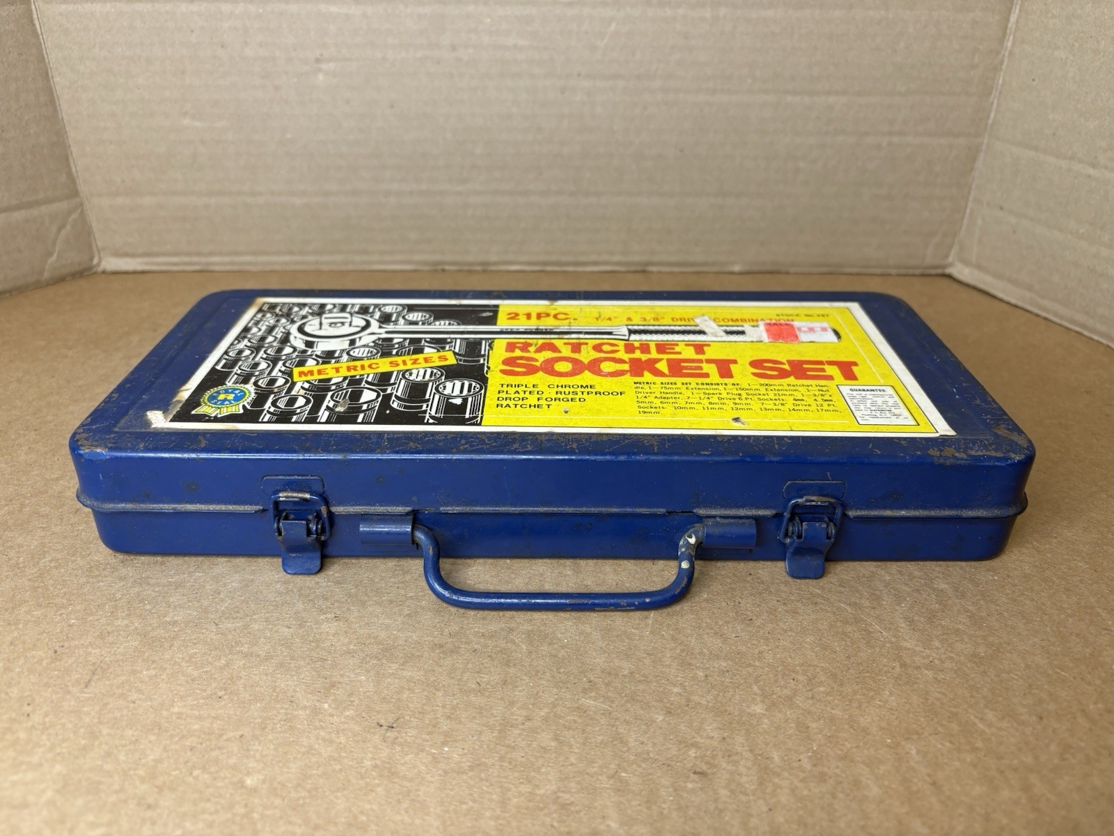 Vintage Royal Tools Tin Case ONLY for Ratchet Socket Set 257 Metric NO Contents