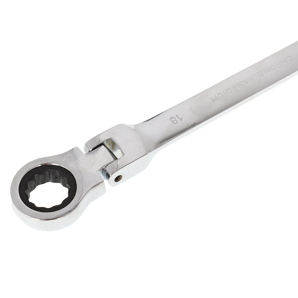 12PCS Metric Flexible Head Ratcheting Wrench Combination Spanner Tool Set 8-19mm
