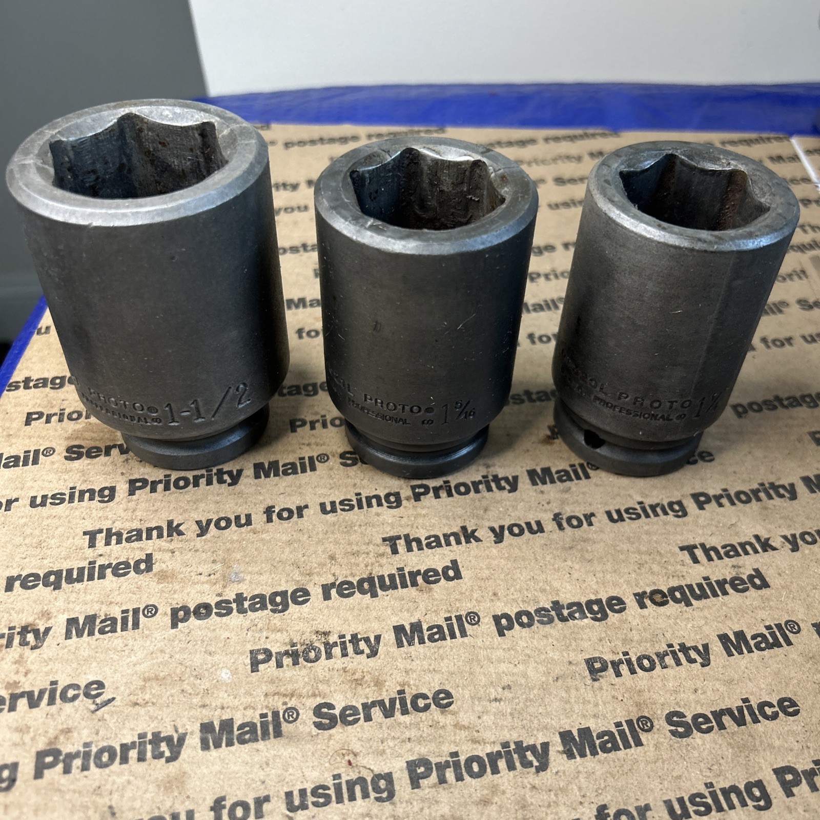 Proto 07524L 07521L 07520L 3/4″ Dr 1-1/2″ 1-5/16” 1-1/4” 6pt Deep Impact Sockets