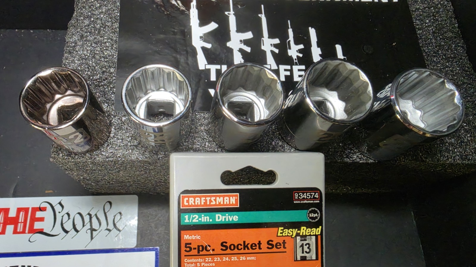 Craftsman USA NOS 1/2” DR Socket Set 34574 Metric 22-26mm Dual Marked Easy Read
