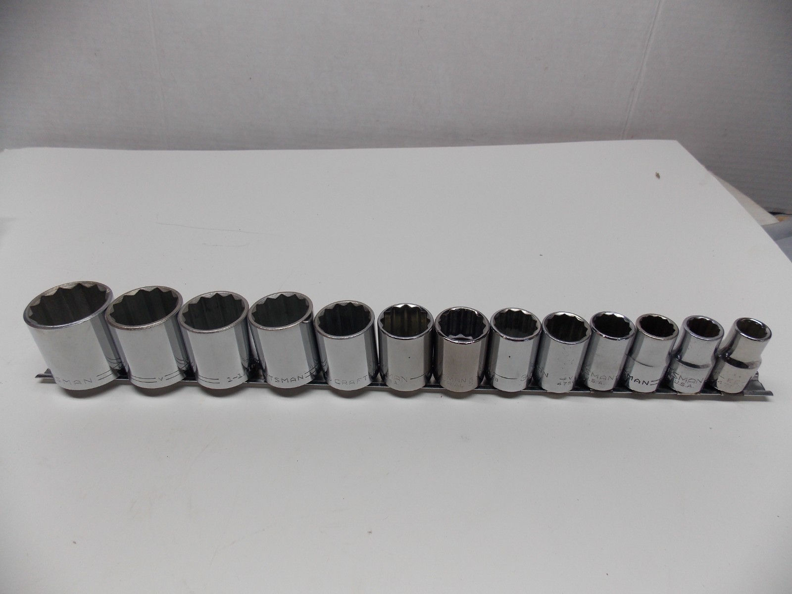 13 Pc Craftsman USA 1/2″ Dr 12 Pt Socket «V » 7/16″ to 1 1/4″ EXC FREE SHIP