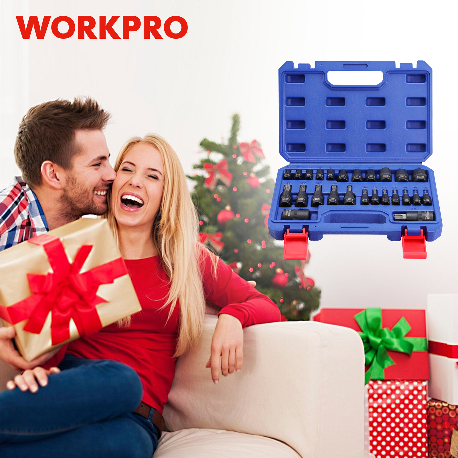 25-piece Torx Bit Socket and External Socket Set, 1/4″, 3/8″, 1/2″ Drive