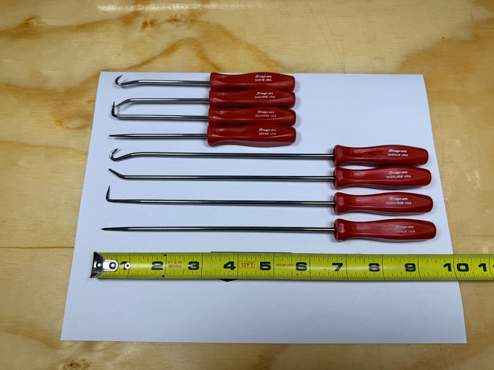 Snap-on Tools USA NEW RED 8pc Mini Hard Grip Short & Long Master Pick Set