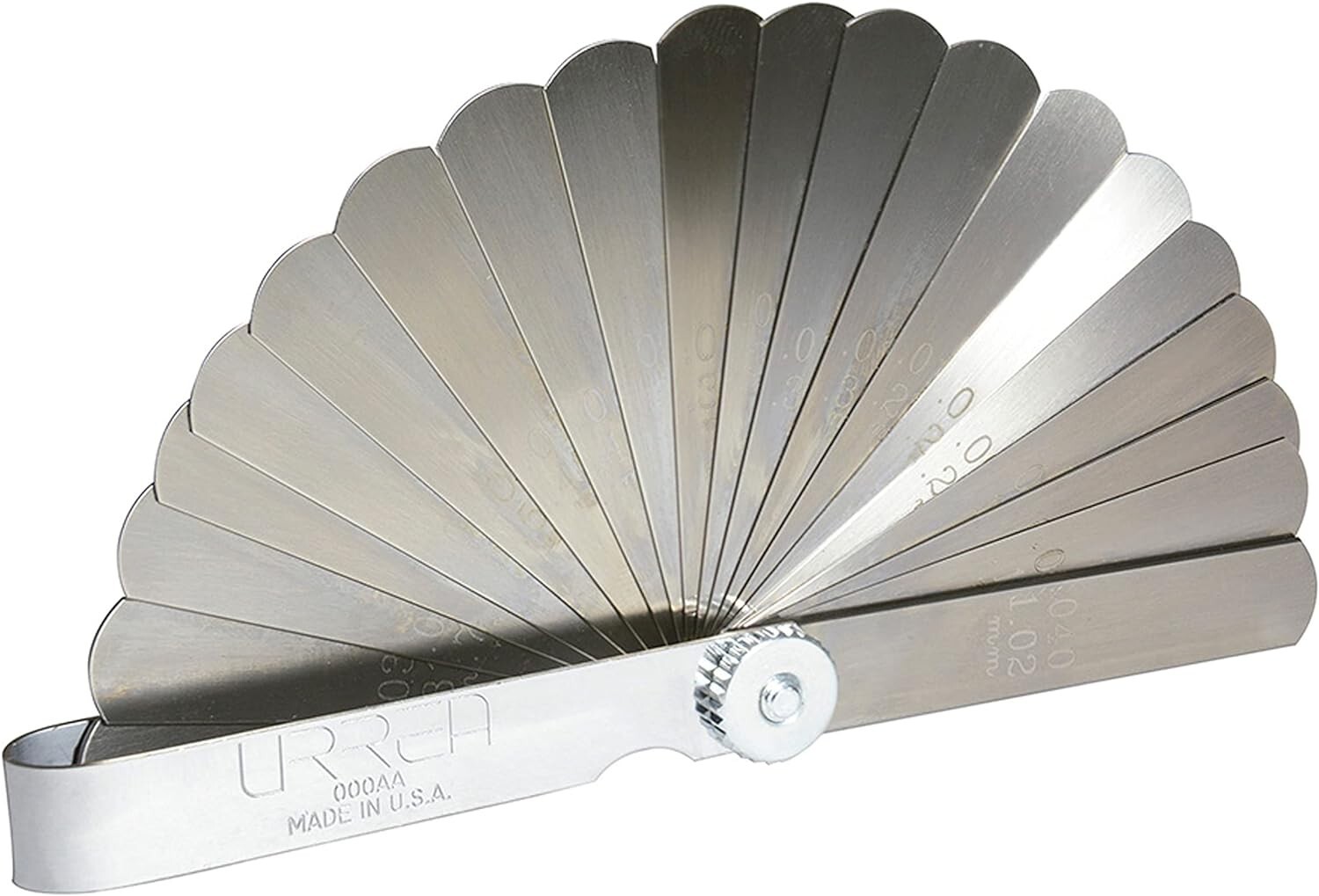 URREA 000AA – 25 Blade Feeler Gauge Folding Measuring Tool Stainless Steel