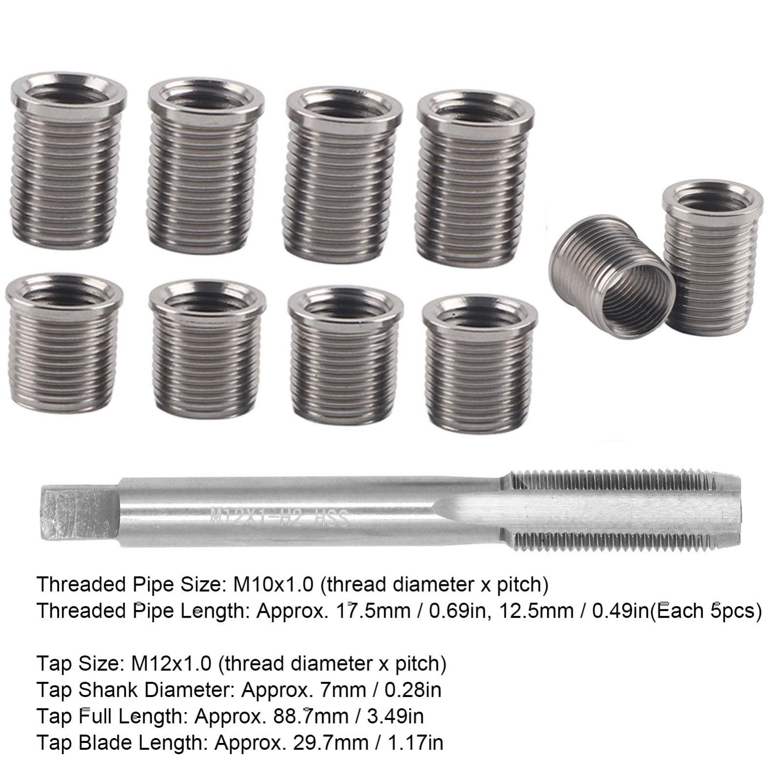 Spark Plug Thread Repair Tool Kit – M10 x 1.0 & M12 x 1.0 Taps, High Speed Steel