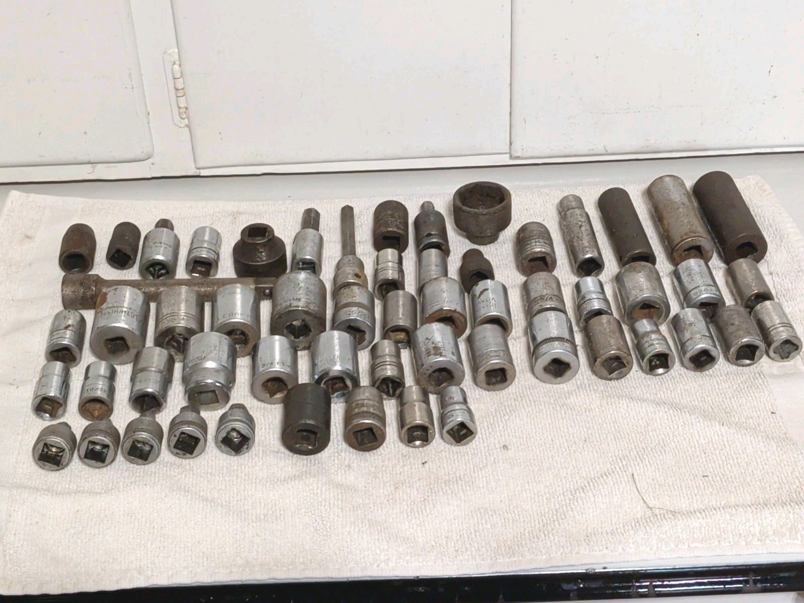 Vintage Sockets USA Made Tools 57 Pcs 1/2″ Drive Mac, Craftsman, Proto, Etc.