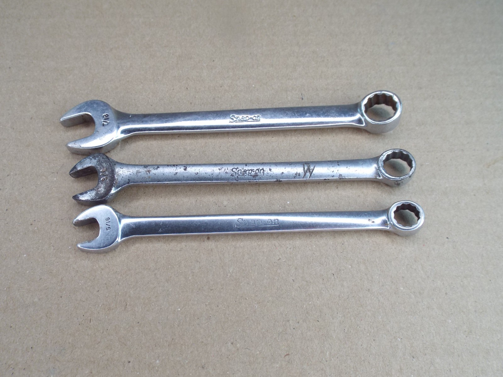 VTG Snap-On 5/16″ 3/8″ 7/16″ Combination Wrench 12 Pt USA Test Works Well (Read)