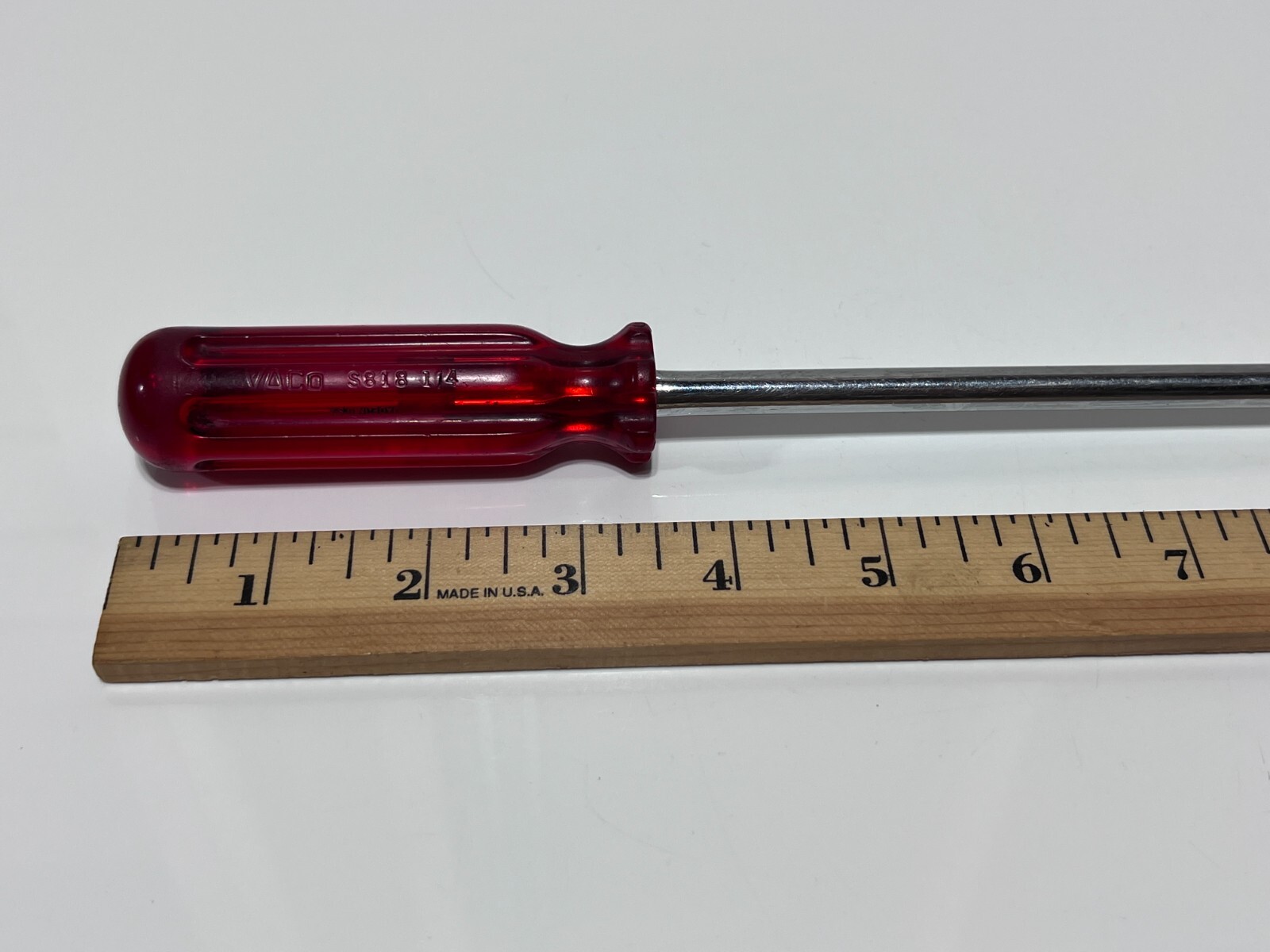 VACO Tools USA S818 1/4” Super Long 22” OAL Nut Driver – Red Hard Handle – Rare