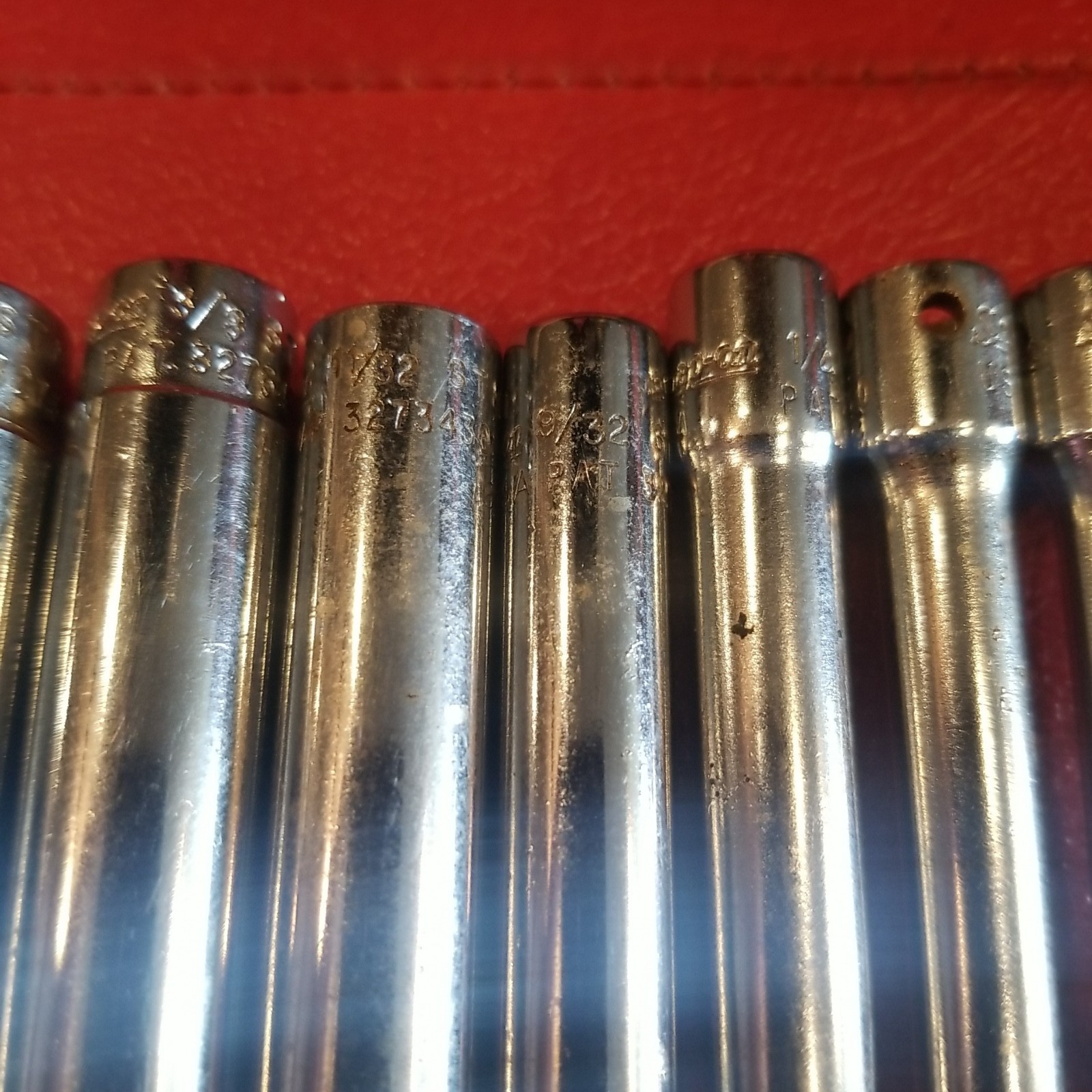 Snap-On 1/4 Drive 6Pt SAE Deep Socket STM* Set. Missing 11/16 & 7/16. 8 Pieces