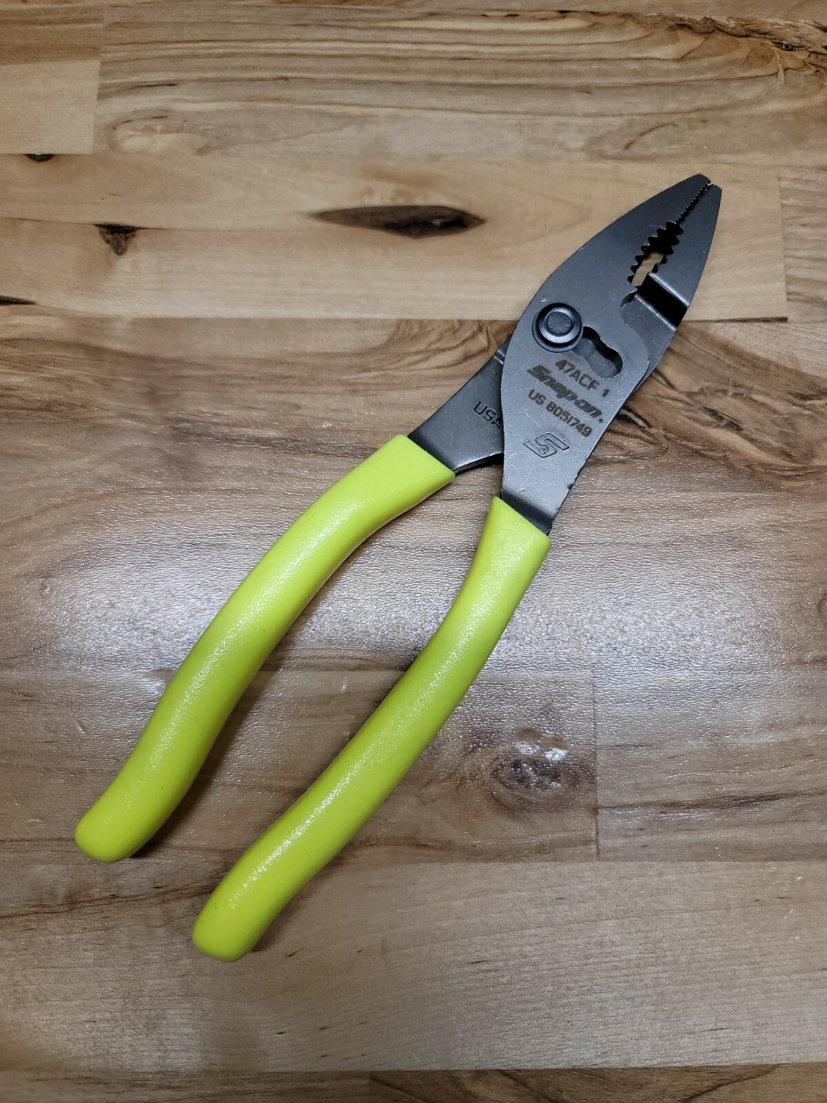*NEW & UNUSED* Snap On 47ACF Hi-Viz Yellow – Combo Slip Joint Pliers FREE SHIP