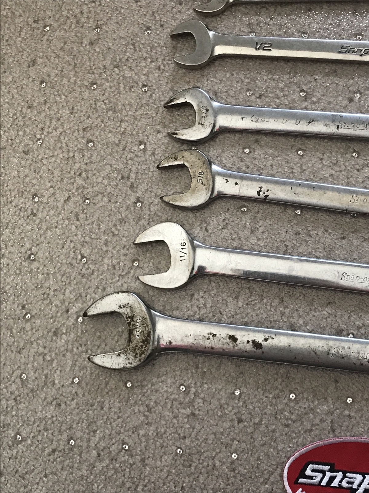 8 Pc Set Snap-on Tools SAE 12 Pt Standard Combination Wrenches OEX26-OEX110