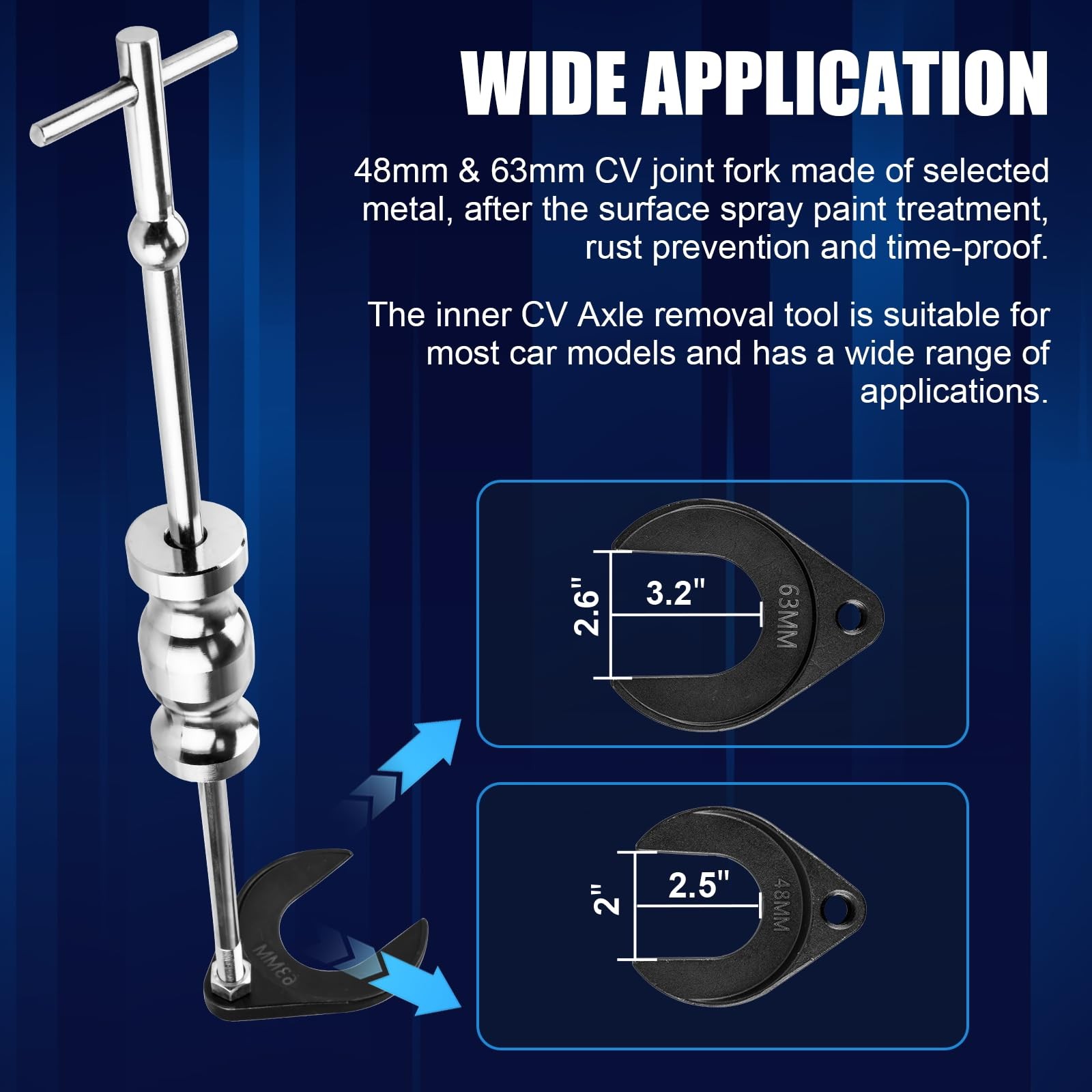 Clatoon Inner CV Axle Puller Tool with 5/8″-18 Slide Hammer, Hammer…
