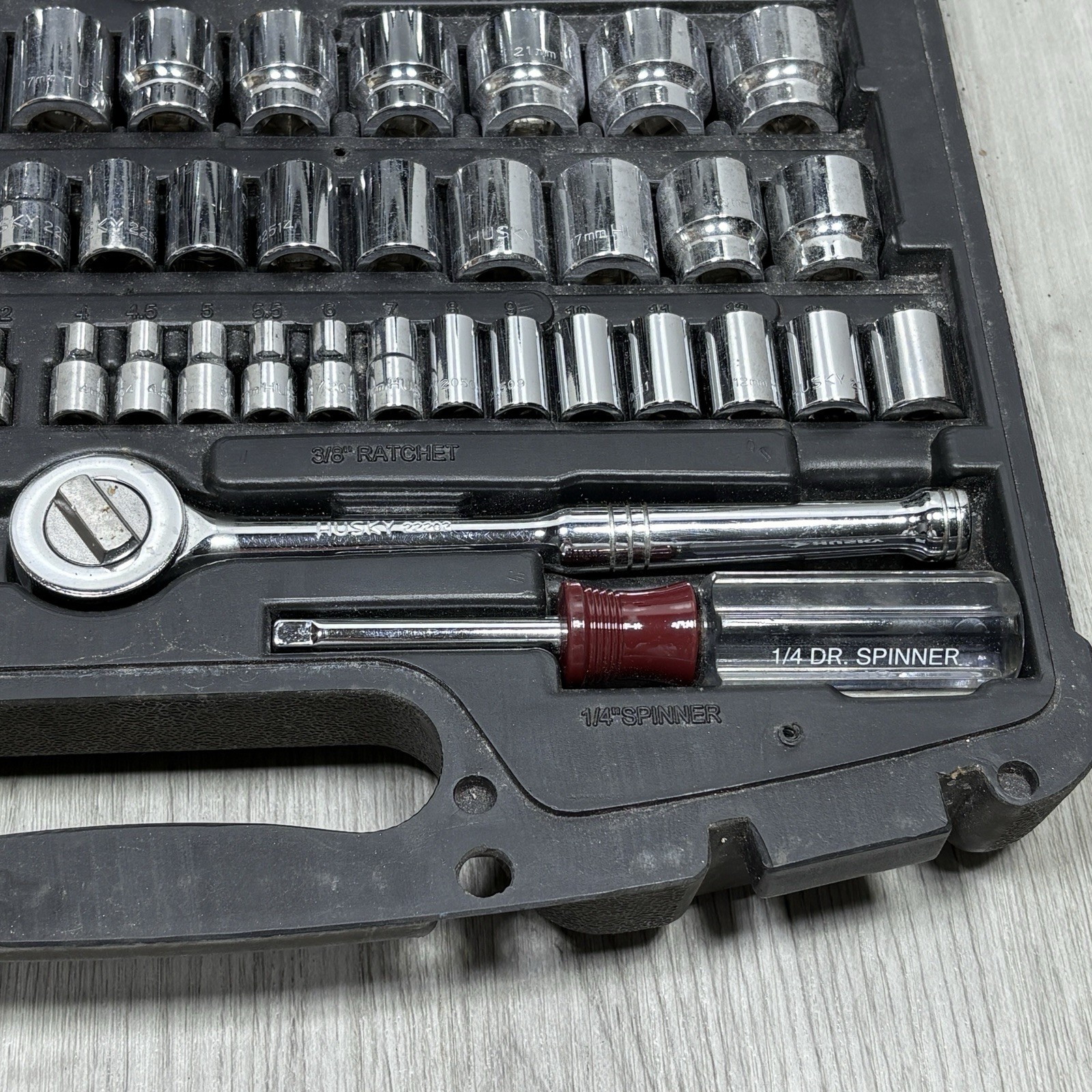 Large Huskey Socket Set Missing one adapter otherwise Complete Good Shape