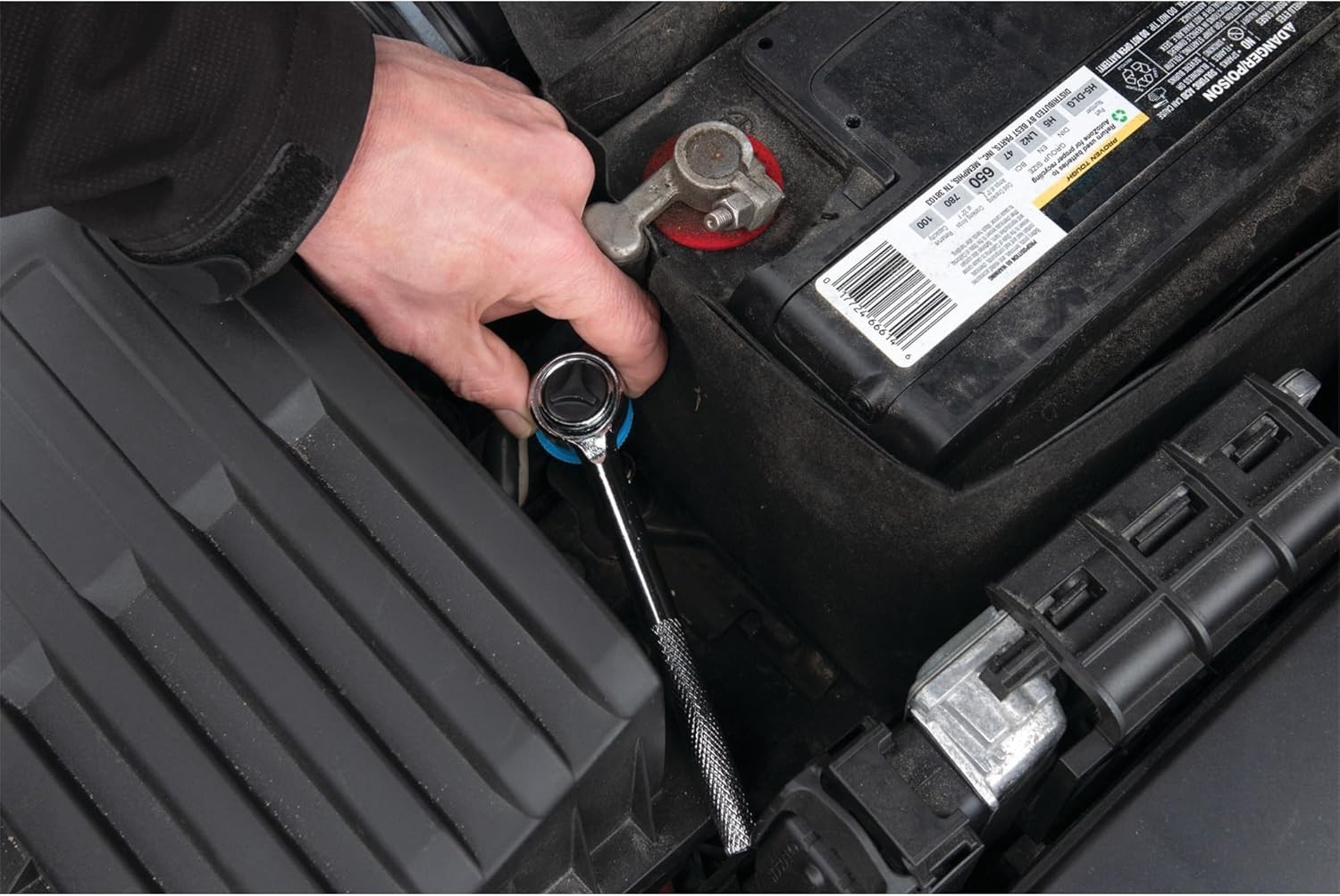 60-Piece Socket Set with SAE and Metric Sizes for Automotive and Construction