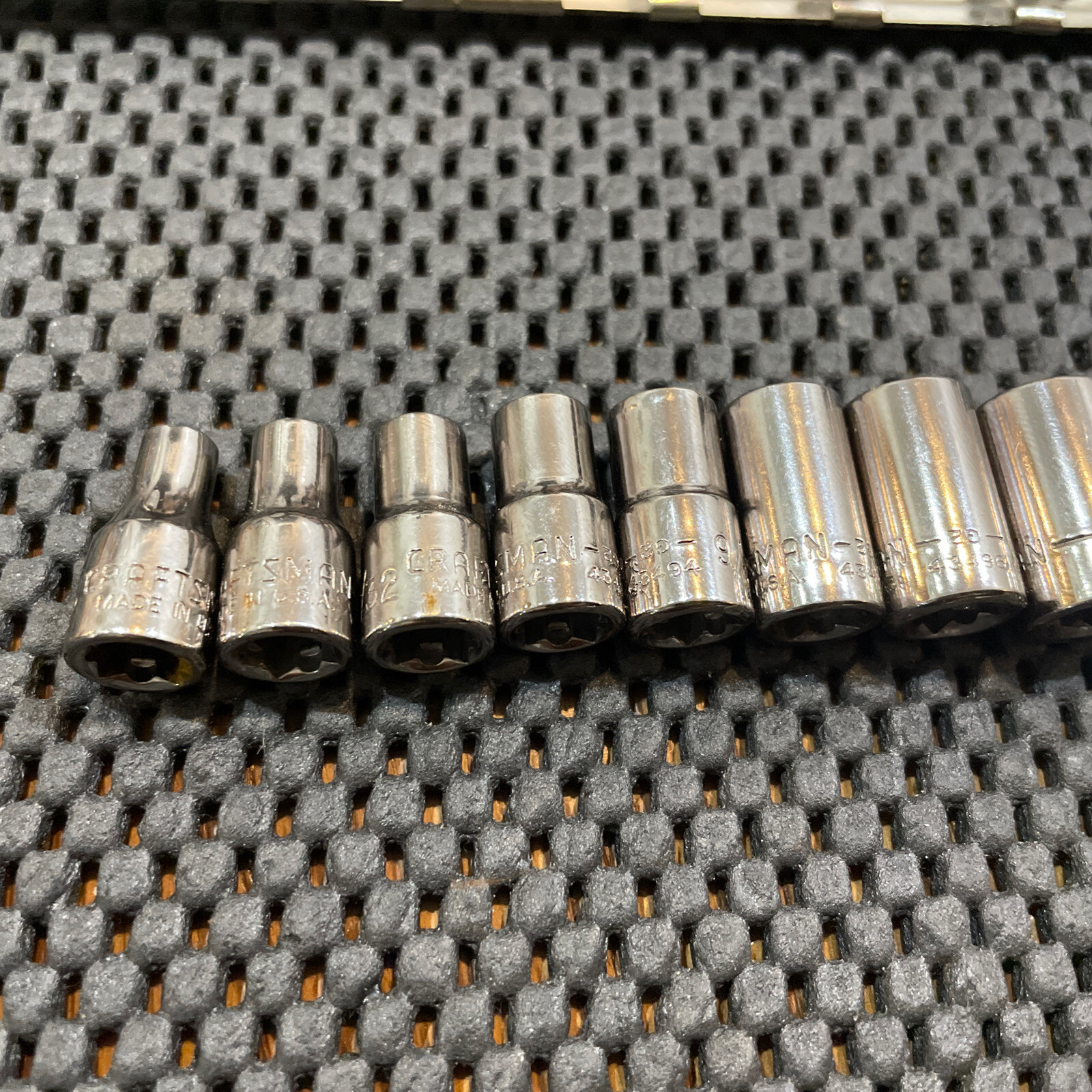 VTG CRAFTSMAN -G2- ¼” DRIVE SOCKET SET 11-PIECE 5/32 TO 9/16” MADE IN USA 6-POIN