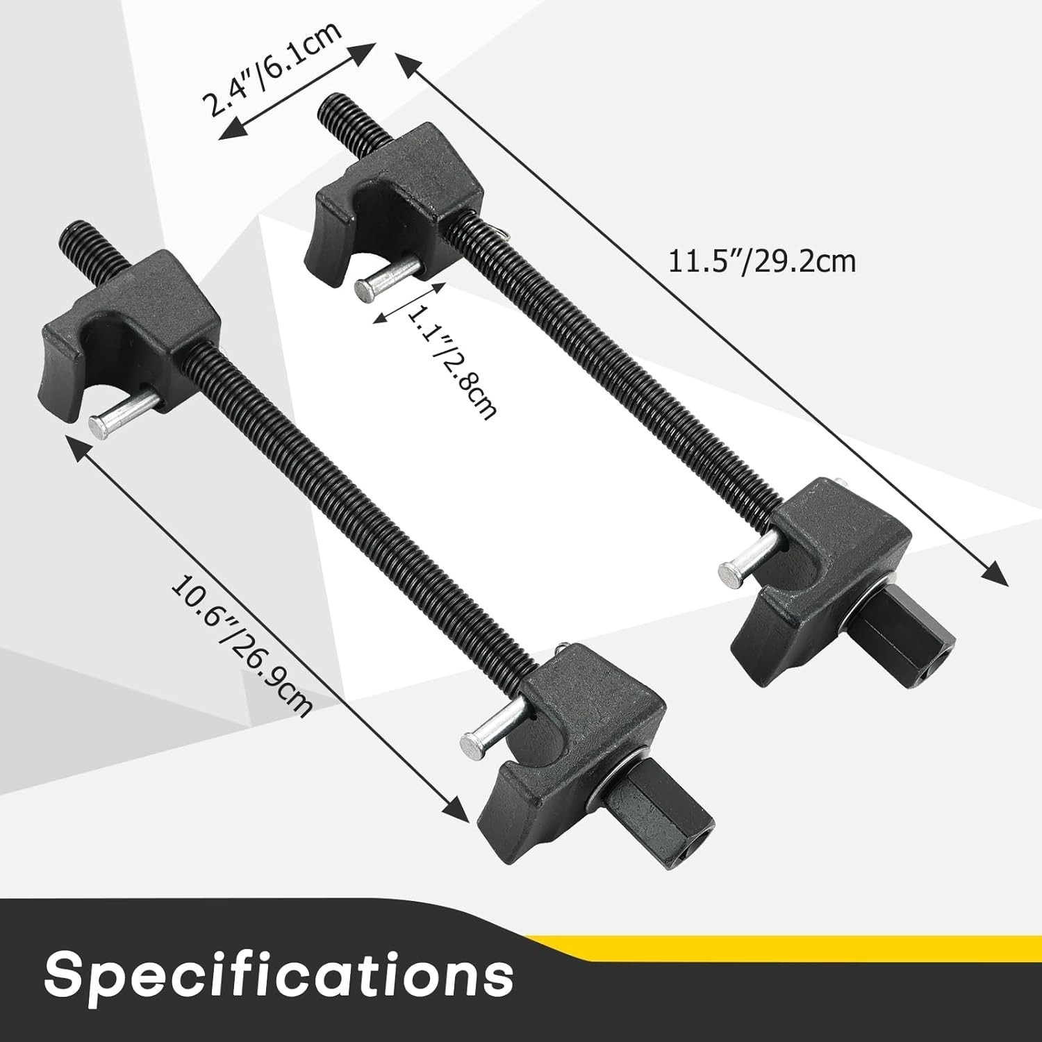 Compresor de Resortes Suspensión 300mm 2Pzs Auto Moto Camión Cuadrado 1/2″