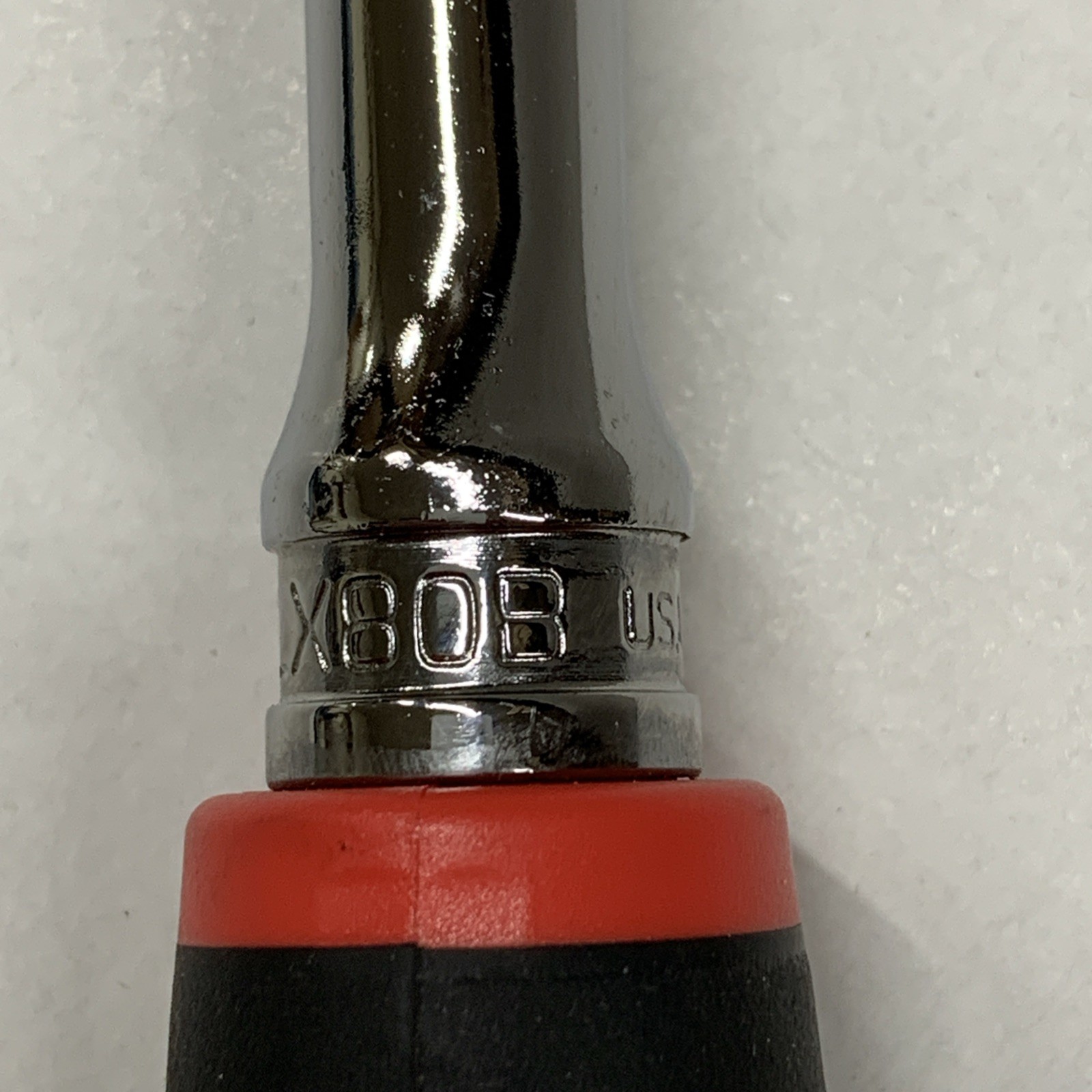 Snap On Tools USA FHLX80B LOCKING 3/8″ Drive RED Soft Grip Long Flex Ratchet NEW
