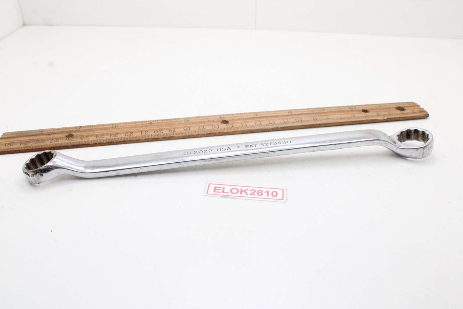 Snap-on XB2022 5/8″ x 11/16″ SAE Chrome 12 Point 10° Offset Box End Wrench USA