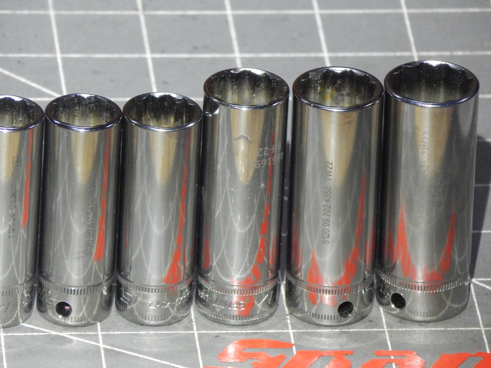 READ Snap On 14Pc Metric 3/8″ Drive Deep Socket Set 6MM 19MM SFM SFM6 12Pt Dr