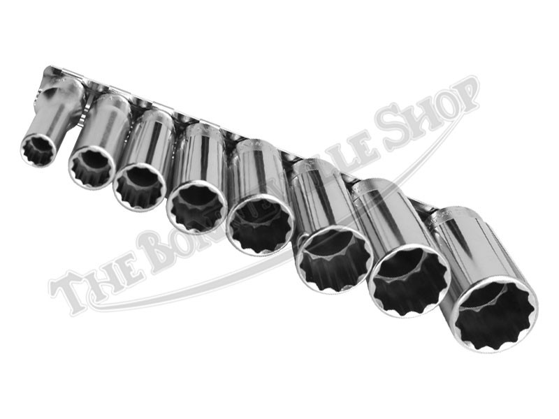 TRIUMPH BSA WHITWORTH DEEP 12 PT 8 PC 3/8″ DRIVE SOCKET SET KOKEN PN# TBS-0532