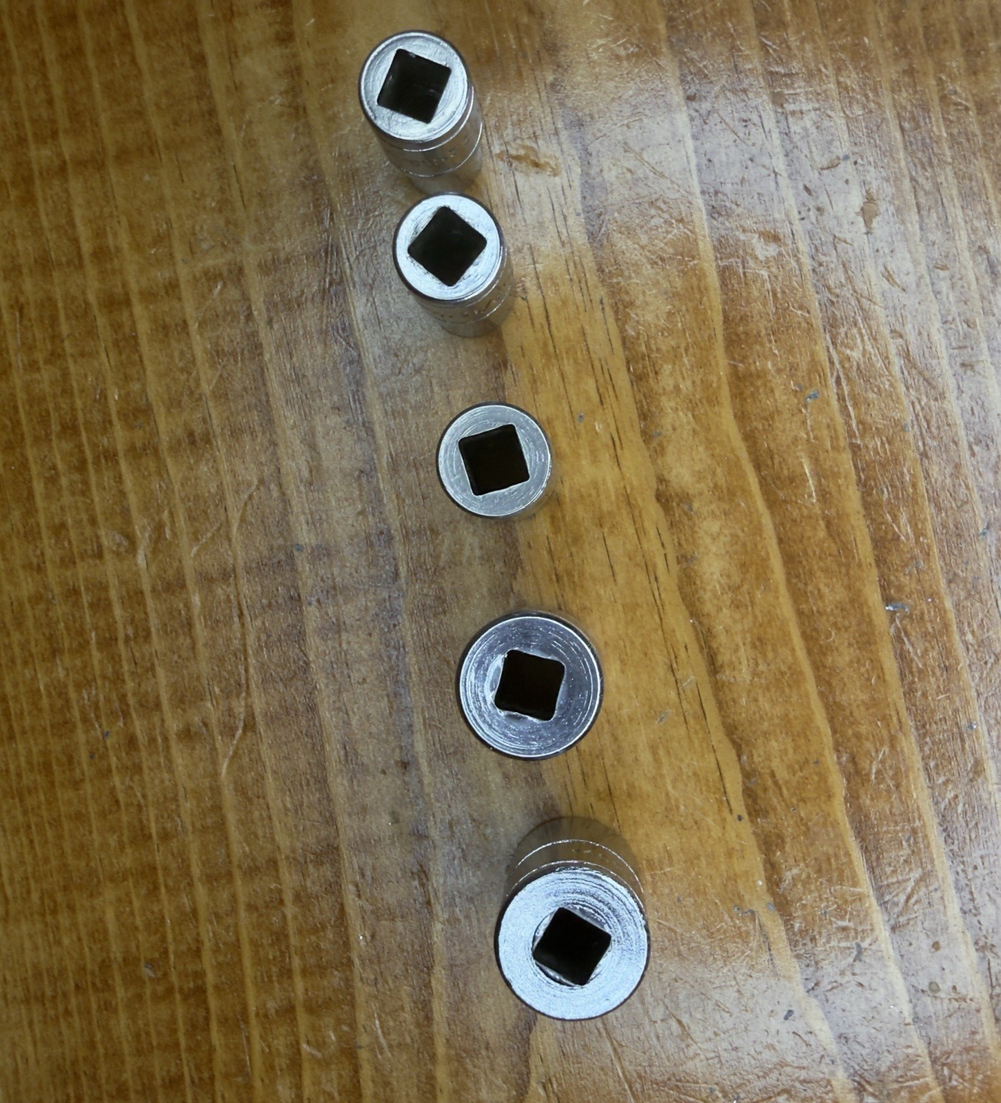 Lot Of 5 SK Tools 1/4” Drive Shallow Socket USA 40916 1/2 7/16 11/32 5/16 9/32