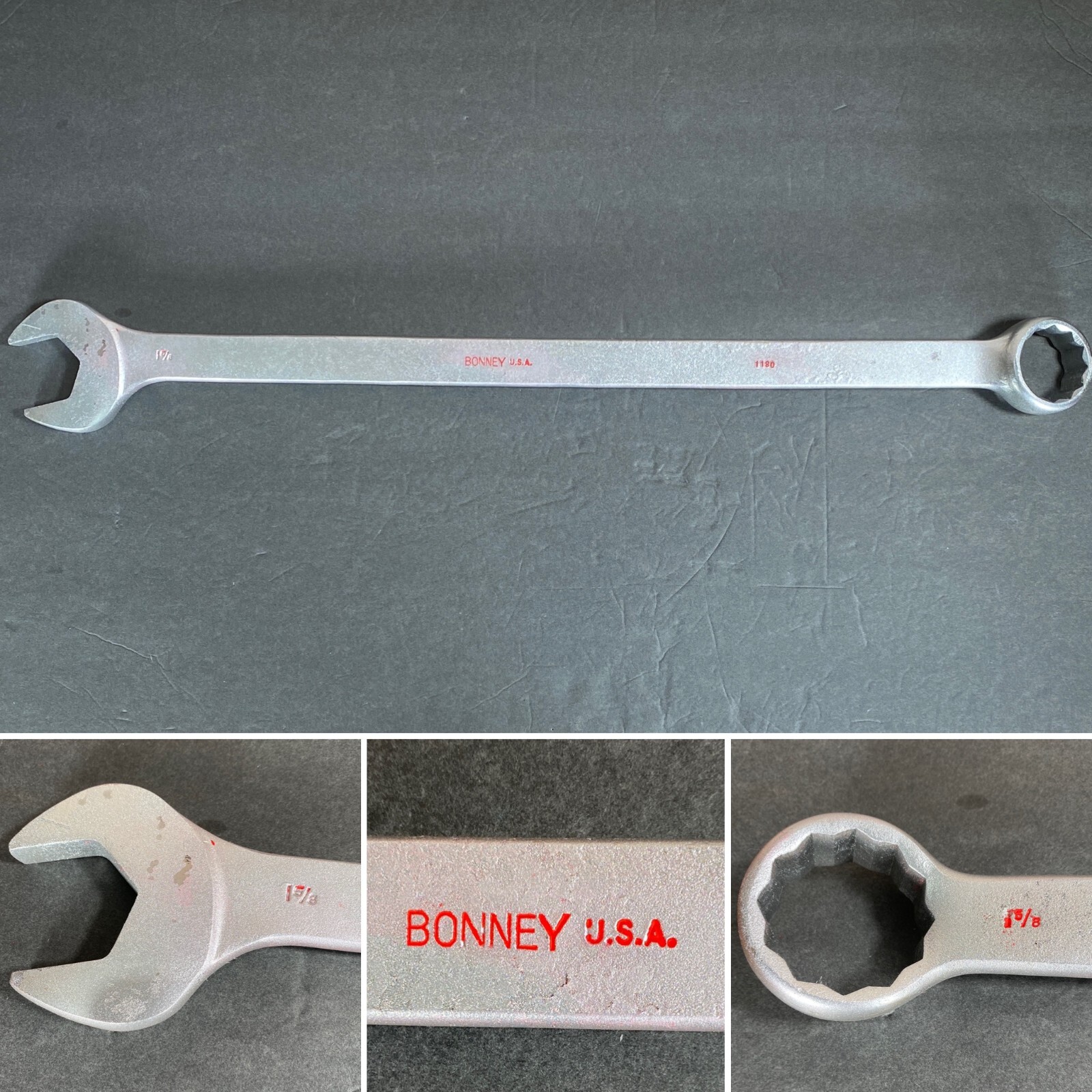 BONNEY 1-5/8″ 12-Point Combination Wrench 1180 26.5″L ~ Made in U.S.A.