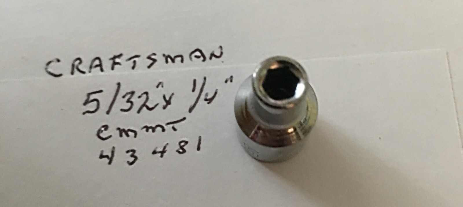 Craftsman 5/32″ x 1/4″ Dr Standard Socket – 6 Point CMMT 43481 Free Shipping