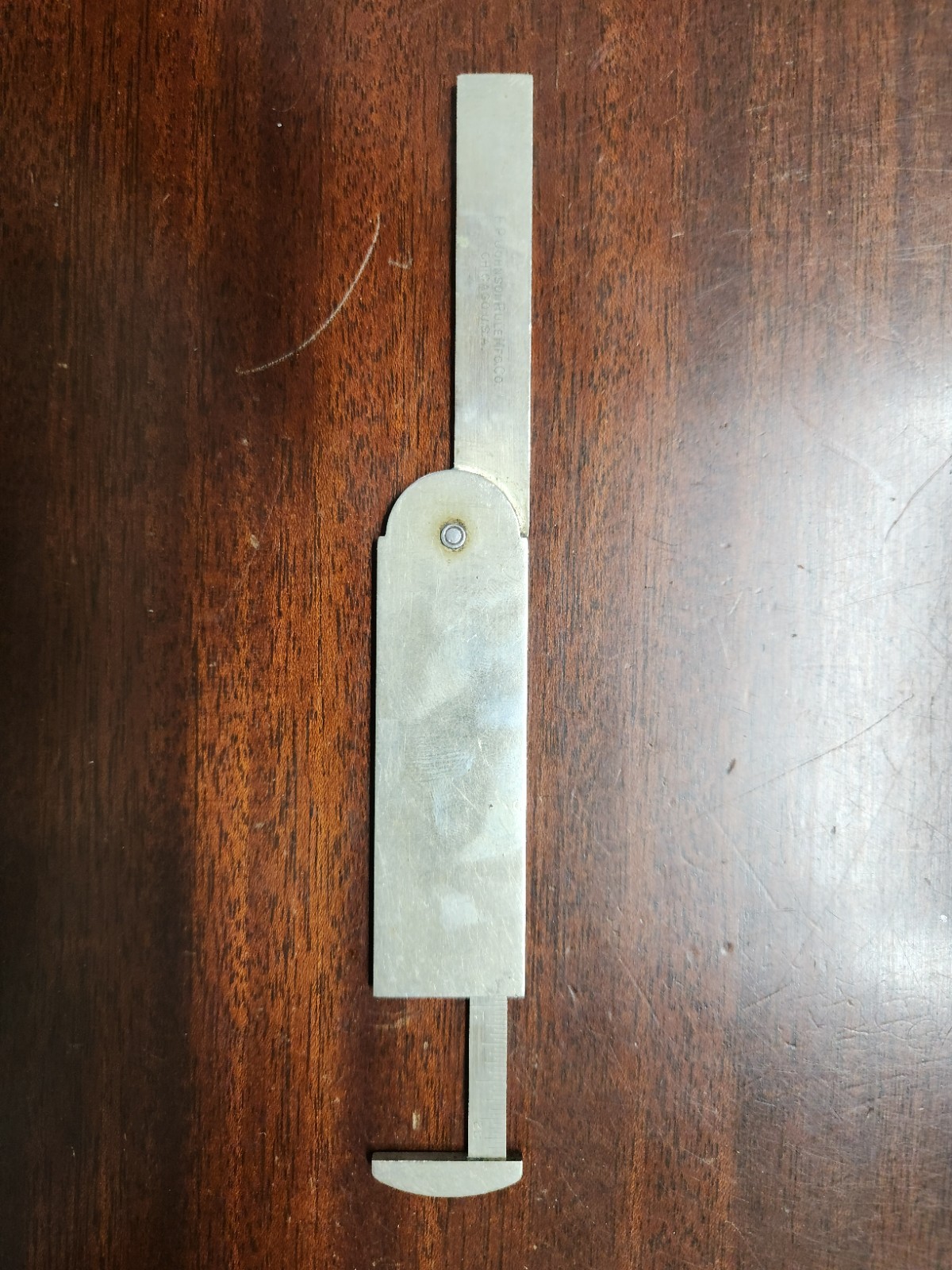 JOHNSON’S TOOLS LONG No. 44 GERMAN SILVER CALIPER PROTRACTOR RULER Jan 08, 1907