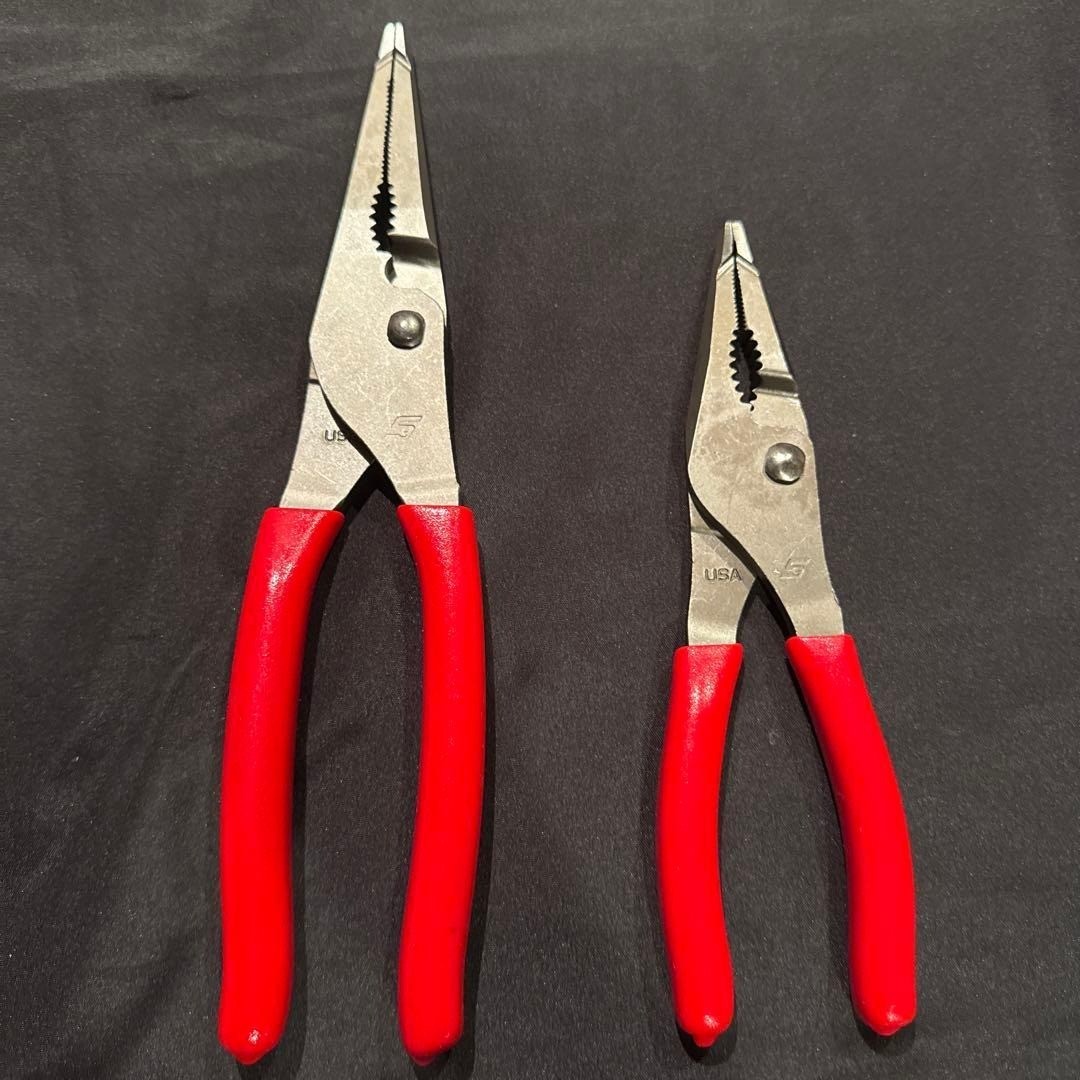 Snap-on LN47ACF & LN46ACF Needle Nose/Slip-Joint Combination RED Plier Set