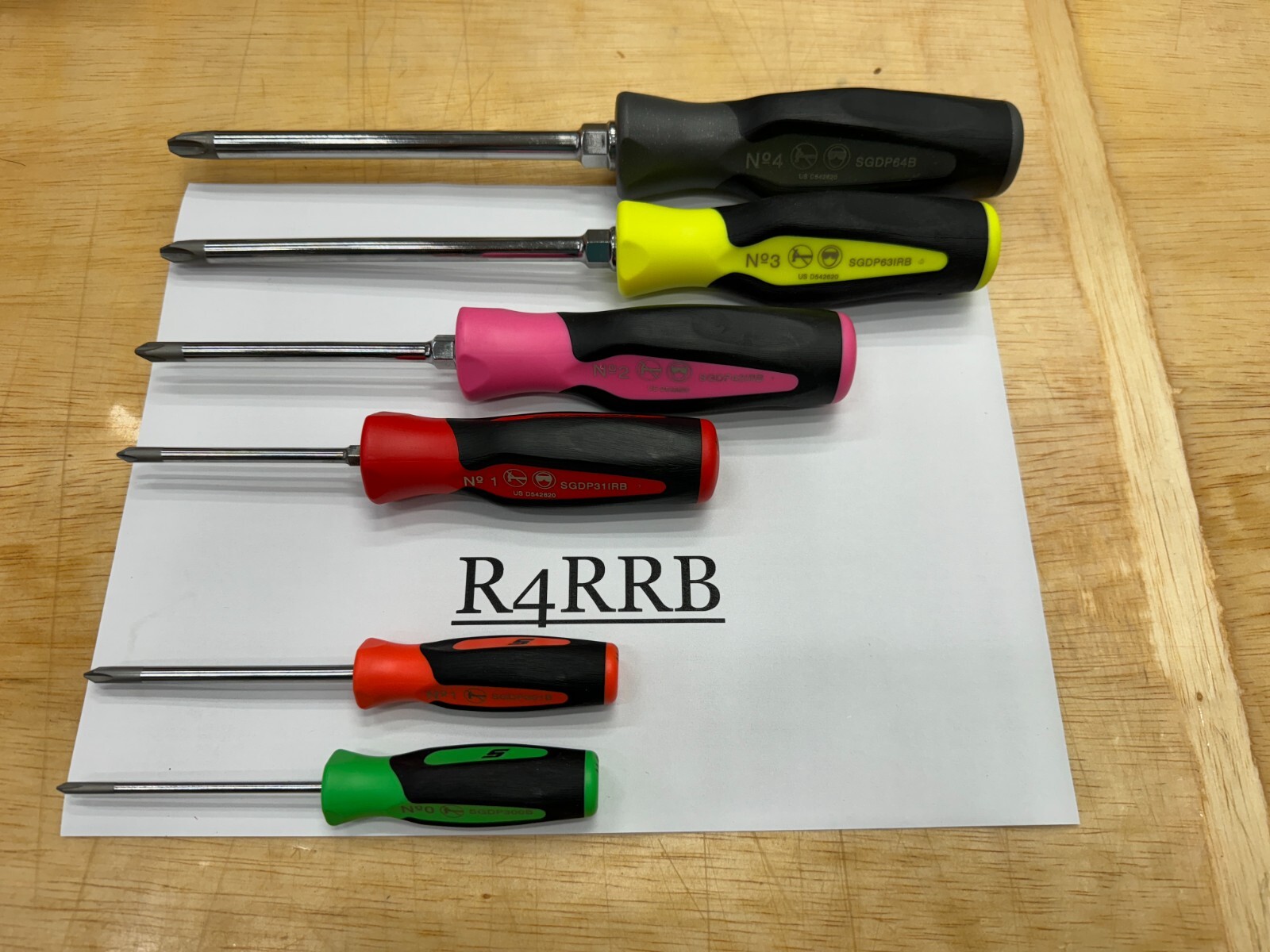 Snap-on Tools USA RARE 6pc COLOR MIX Soft Grip ALL PHILLIPS Screwdriver Lot Set
