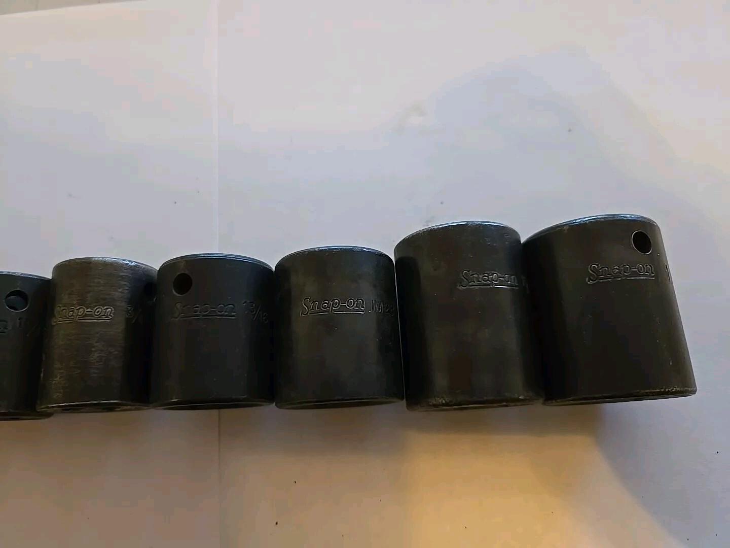 Snap On 1/2″ Drive 3/8″-1″ 6PT SAE Shallow Impact Sockets With Rack Lot Of 11
