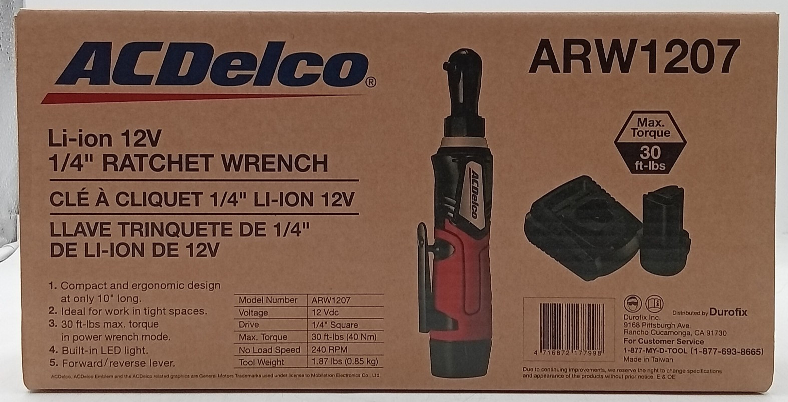 ACDelco ARW1207 Li-ion 12V 1/4″ Ratchet Wrench