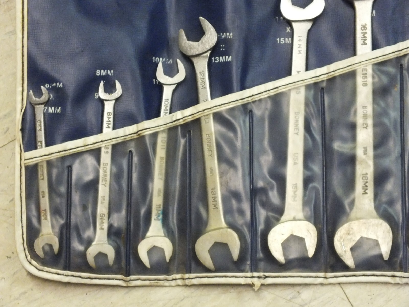 Bonney 5120-01-1148 11pc Double Open End Metric Wrench Complete Set USA Made