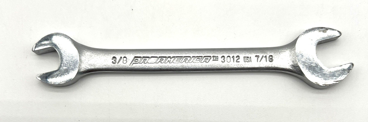 Vintage Proamerica 3012 3/8 In X 7/16 In SAE Open End Wrench USA
