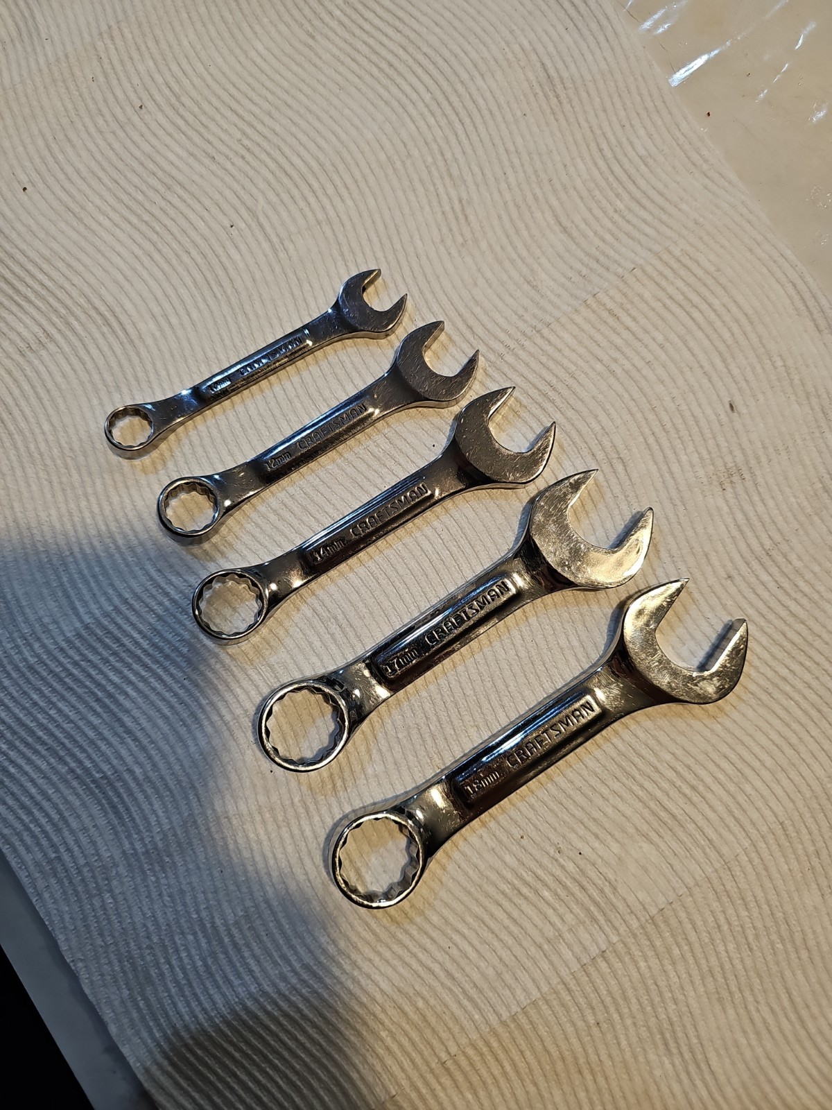 Vintage Craftsman USA -VV- Metric Stubby Wrench Set 10mm-18mm Short Pattern 5-Pc