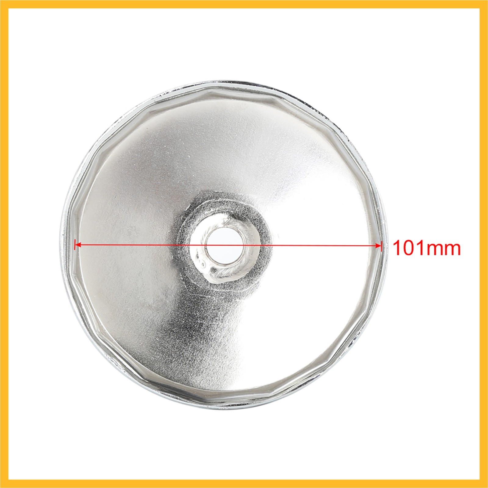 101mm 15 Flutes Silver Tone Car Oil Filter Cap Wrench Socket Remover Tool