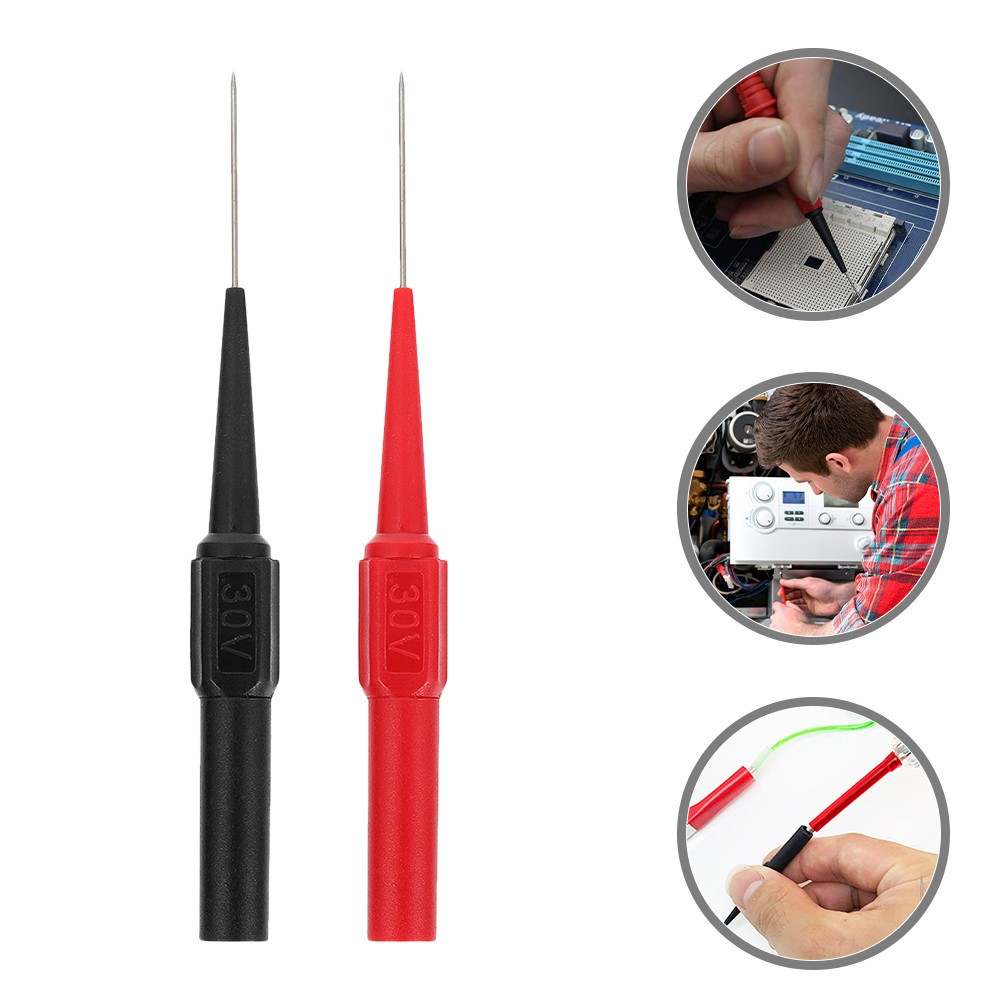2 Pcs Stainless Steel Insect Pins Back Probe Kit Automotive Test Leads Light