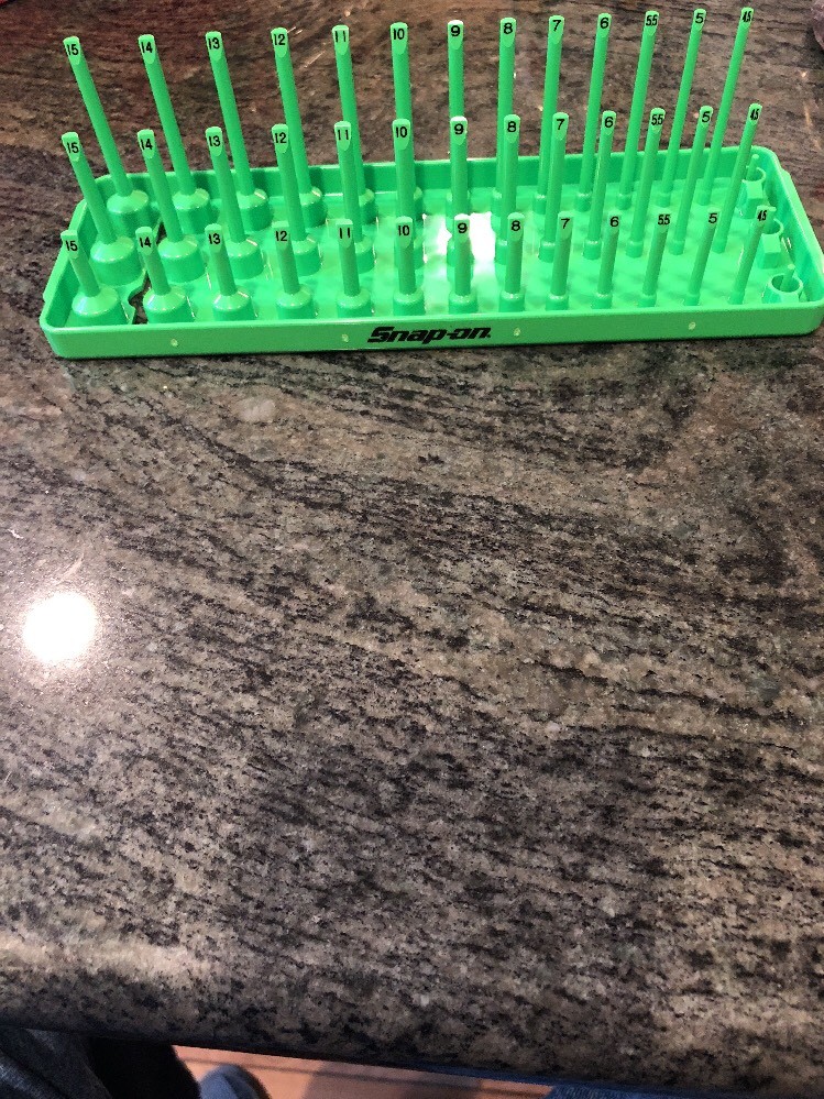 Snap On ka143metgn 1/4 metric post 3 row socket tray green