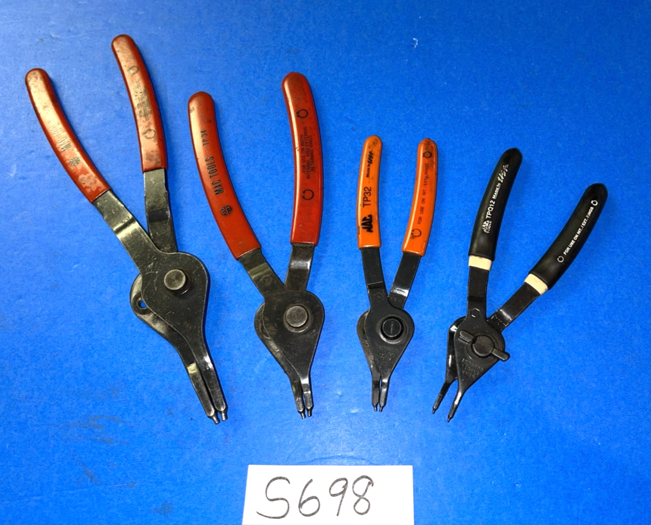 MAC TOOLS 4 PIECE CONVERTIBLE STRAIGHT SNAP RING PLIERS ONE OF EACH SIZE