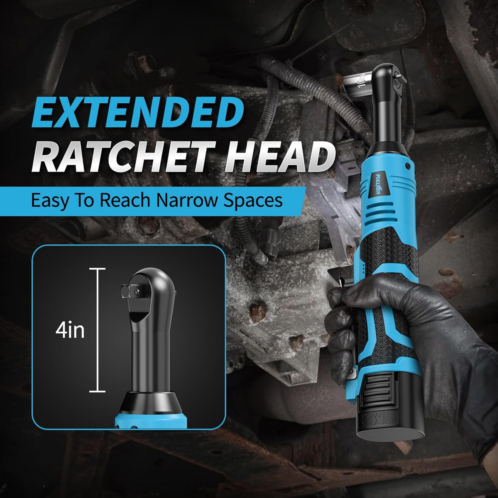 3/8″ Cordless Ratchet Wrench Set, 40 Ft-lbs, 550 RPM, 16.8V Electric Ratchet