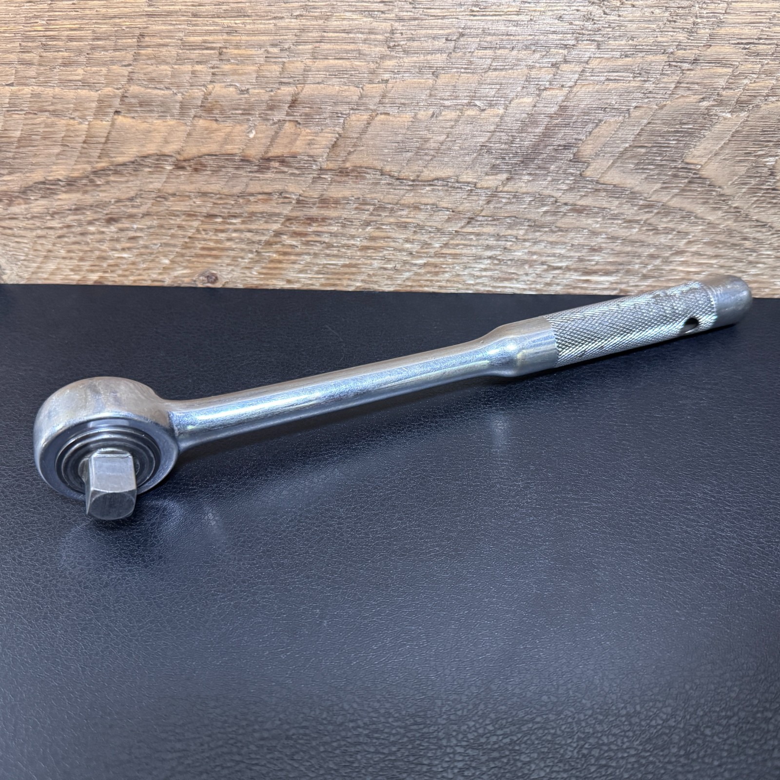 DURO-CHROME 675A 1/2 Drive Ratchet Reversible w/ Knurled Handle 10″ Vintage USA