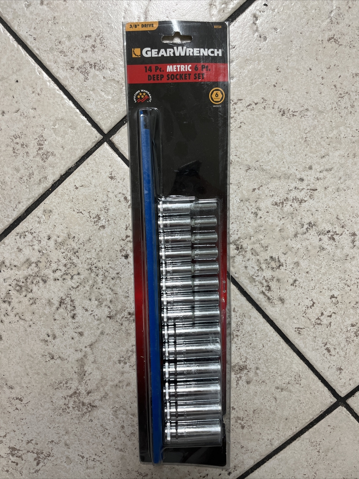 GearWrench New 14 Piece 3/8″ Drive 6 Point Deep Metric Socket Set 6mm – 19mm
