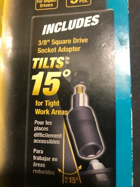 Makita B-49862 Impact Gold 9 Pc. 3/8″ Metric Socket Set W/ 15° Tilt Socket – NEW