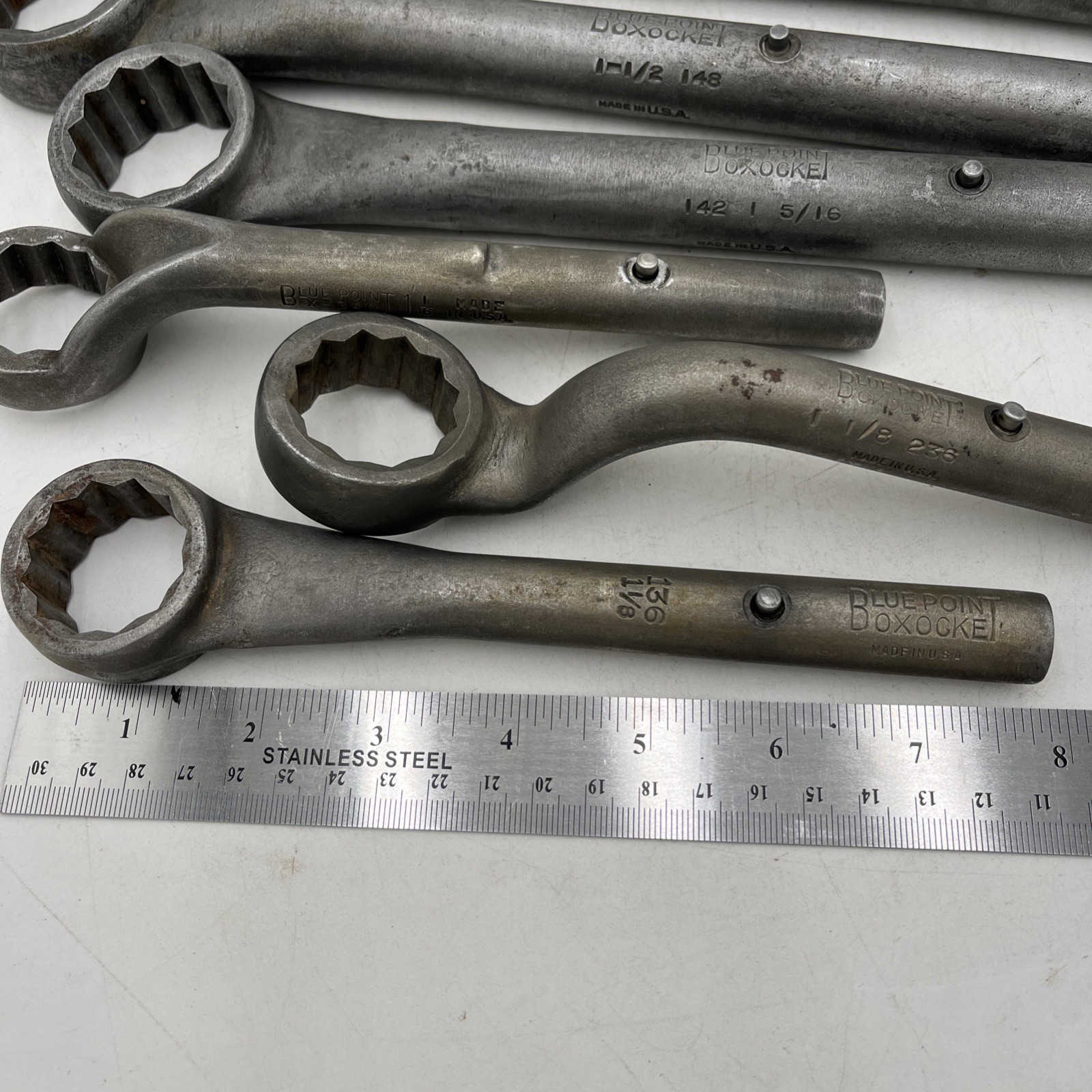 Blue-Point Boxocket Wrench Lot 6 Vintage USA SAE 12 Point Snap-on
